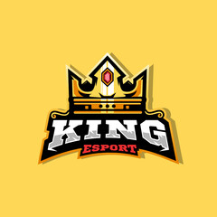 King esport logo design vector with modern illustration concept style for badge, emblem and t-shirt printing. © Artchilles