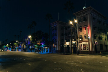 LOS ANGELES - dec 2022 Tourists flock to nightlife businesses on Hollywood Boulevard