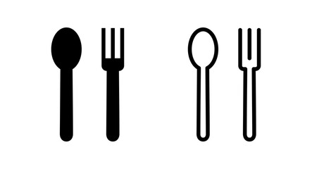 spoon and fork icon vector illustration. spoon, fork and knife icon vector. restaurant sign and symbol