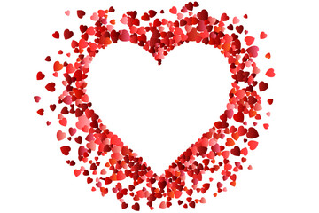 Valentines day Love. Decorative heart background with many flying valentines hearts. Vector illustration.