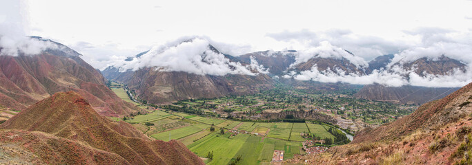Peruvian countryside landscape on the sacred valley, taken on December 2022.