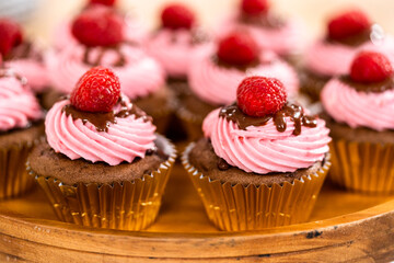 Chocolate raspberry cupcakes