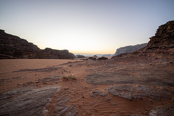 Sunrise in Wadi Rum desert, Jordan