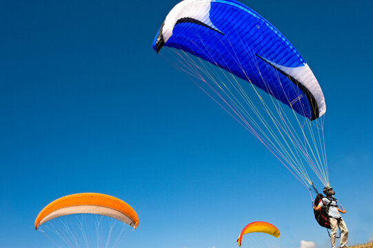 Flying paragliders in Santa Barbara, CA.