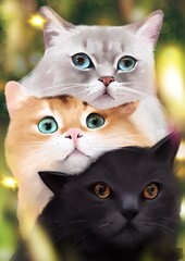 Three cats 