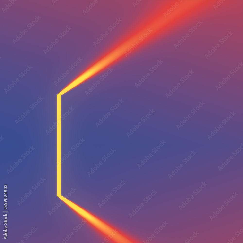 Aufkleber bright floating streak of light through slowly ajar door. digital background. 3d rendering illustrat