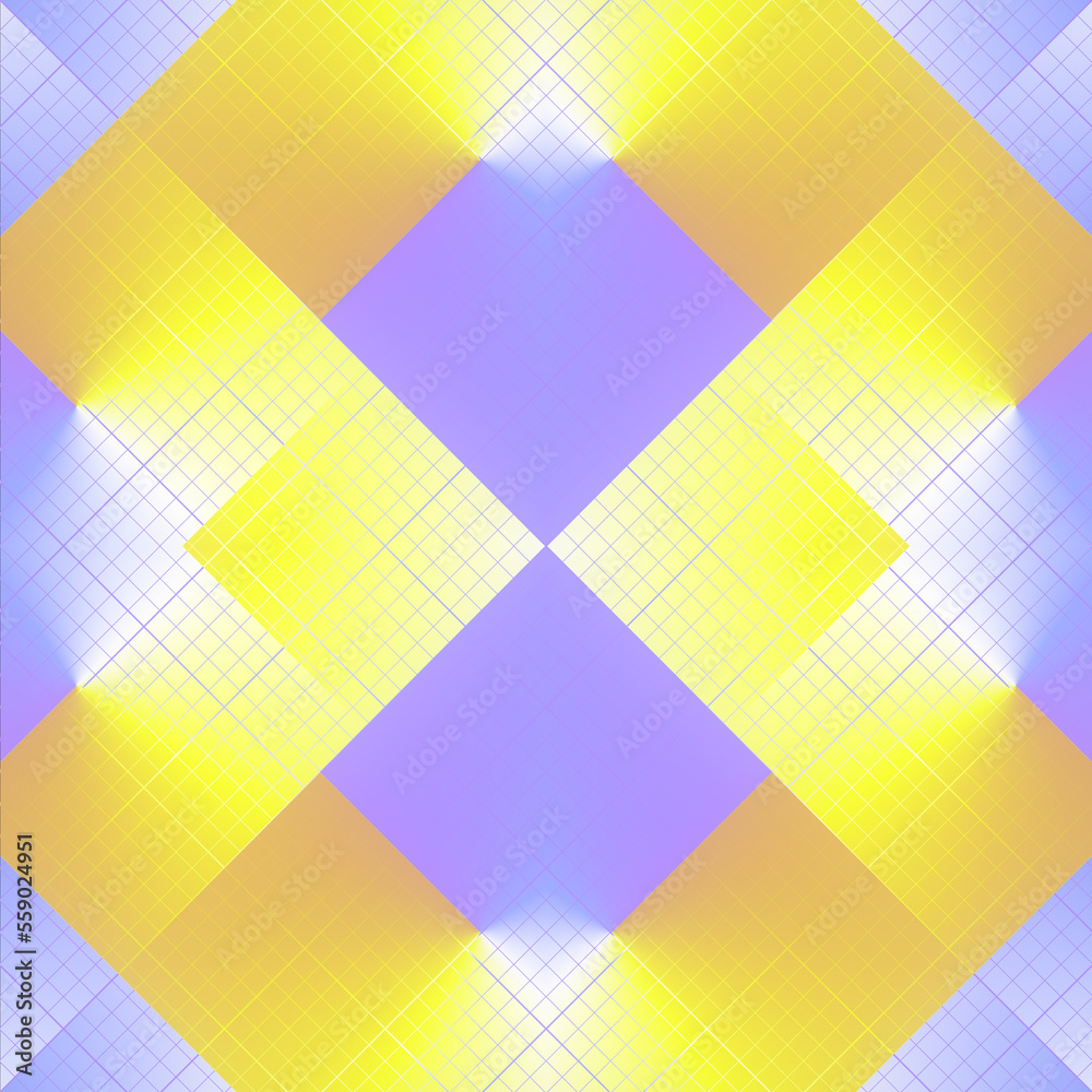 Aufkleber Symmetrical background with trendy gradient. 3d rendering kaleidoscopic pattern. Digital illustration