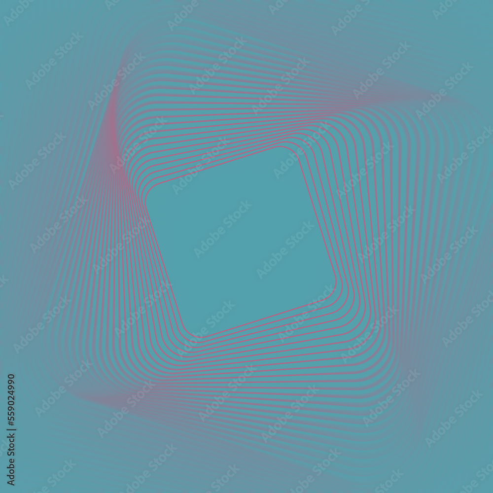 Leinwandbilder Line pattern representing square three-dimensional shape. Geometric abstract background. 3d rendering illustration