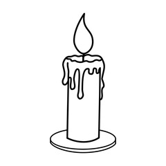 Candle vector illustration. Cartoon candle. Candle hand draw isolated.