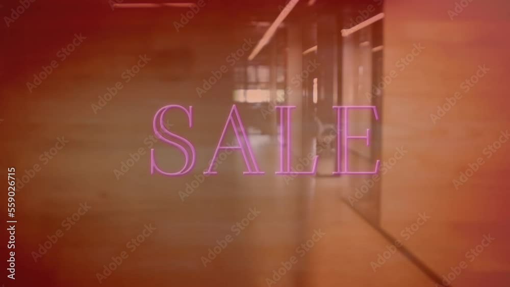 Poster Animation of sale text over empty office