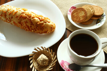 Brazilian breakfast in a farmer, Coffee and bread.