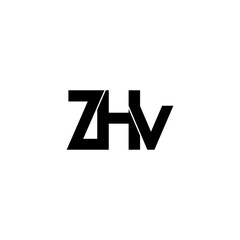 zhv letter initial monogram logo design