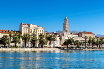 Beautiful view of the embankment in the old town of Split, Dalmatia, Croatia © lucky-photo
