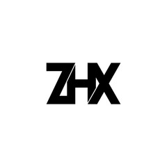 zhx letter initial monogram logo design