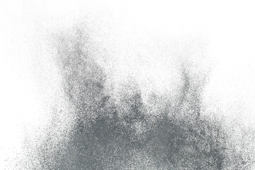 Million of Star Dust, Photo image of falling down shower rain snow, heavy snows storm flying. Freeze shot on black background isolated overlay. Spray water fog smoke as star particle on wind