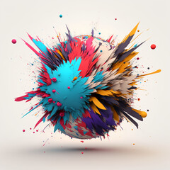 Color ball explodes
