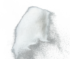 Million of white sand explosion, Photo image of falling down shower snow, heavy snows storm flying. Freeze shot on black background isolated overlay. Tiny Fine Salt sands as particle science