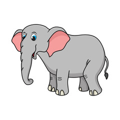 Elephant vector illustration. Cartoon Elephant. Elephant hand draw isolated.