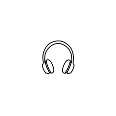 illustration vector graphic of headphone line art perfect for logos, icons, designs, posters, flyers, advertisements, and drawing books 