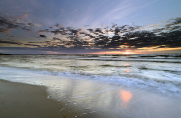Natural landscape from the sea on a cloudy windy day.
