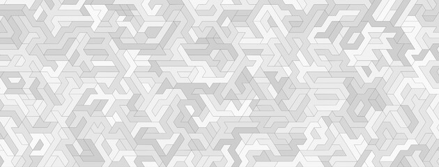 Abstract background with maze pattern in various shades of white and gray colors