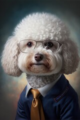 Smart Space Dog Portraits, Retro, Generative AI