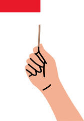 Diverse Race Of Hand Holding Flag Of Indonesia
