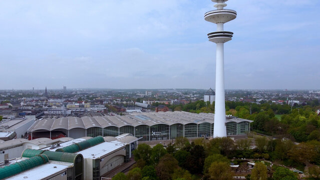 TV Tower at the CCH - the Congress Center Hamburg - aerial photography