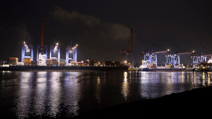 Fototapeta na wymiar Container terminal Altenwerder in the port of Hamburg - travel photography