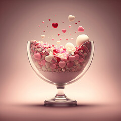 love dessert, valentine's day, heart on a plate. generative ai