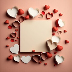Valentine's day heart in frame. generative ai - obrazy, fototapety, plakaty