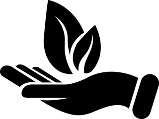 Plant in hand. Vector icon trendy style on white background..eps