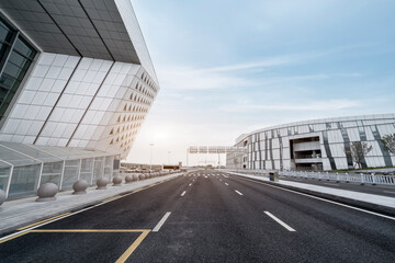 Modern urban architecture and roads