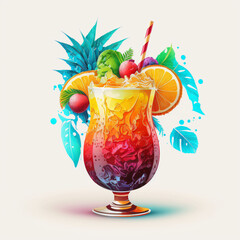 cocktail illustration - obrazy, fototapety, plakaty