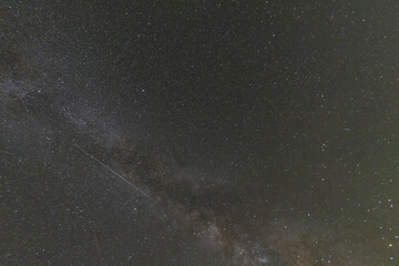 Night Sky With Many Stars And Star Trails In The Galaxy