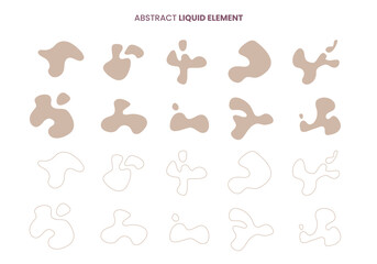 abstract liquid shape and stroke for aesthetic design