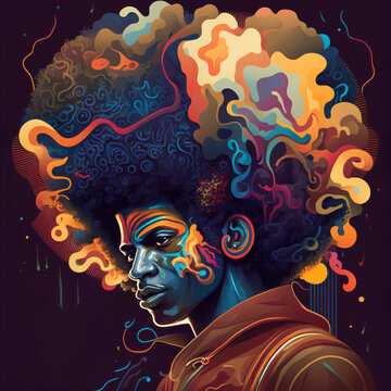 afro man abstract illustration
