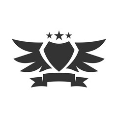 emblem blank wing shield ribbon logo template Icon Illustration Brand Identity