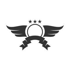 emblem blank wing shield ribbon logo template Icon Illustration Brand Identity