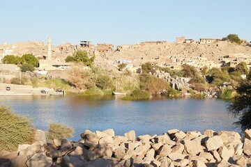 Fototapeta na wymiar Aswan's Seheil Island, Most Known for the Famine Stele Carving