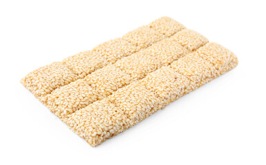 Delicious sesame kozinaki bar isolated on white