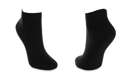 Pair of black socks isolated on white