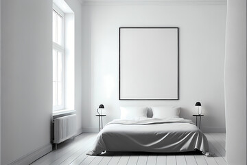 Mock-up painting for bedroom, luxury bedroom mock up painting, white background for mock up painting 