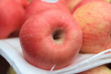 Closeup of fresh red apple