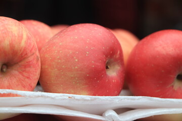 background with fresh red apples