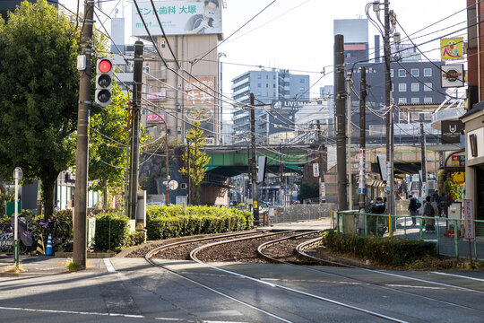 東京さくらトラム 踏切