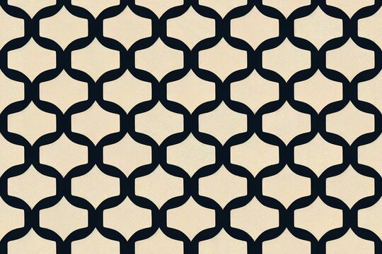 Seamless Abstract Background. A Sophisticated Ornamental Texture Including A Curved Grid. Generative AI