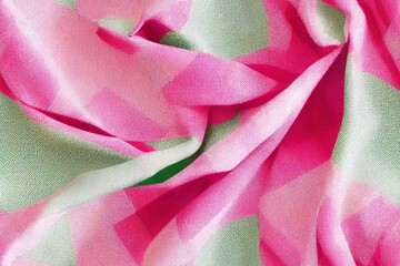 Pink, green, and white Vichy design. Generative AI