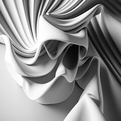 Abstract Background With Folded Textile, 3D Render, Generative AI