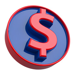 Obraz premium Icon 3d Dollar currency with generative AI